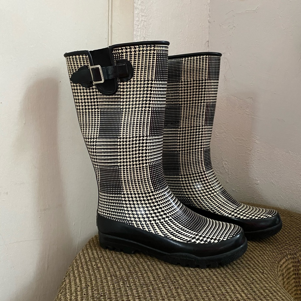 Sperry Black/White Rain Boots